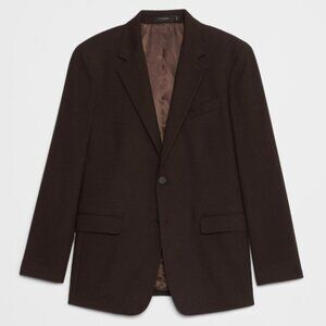Banana Republic Mens Tailored-Fit Soft Flannel Suit Jacket, Brown, 42S, EUC